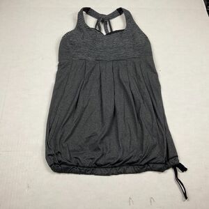 Lululemon Womens Power Technique Tank Top Gray Black Racerback Drawstring Size 6